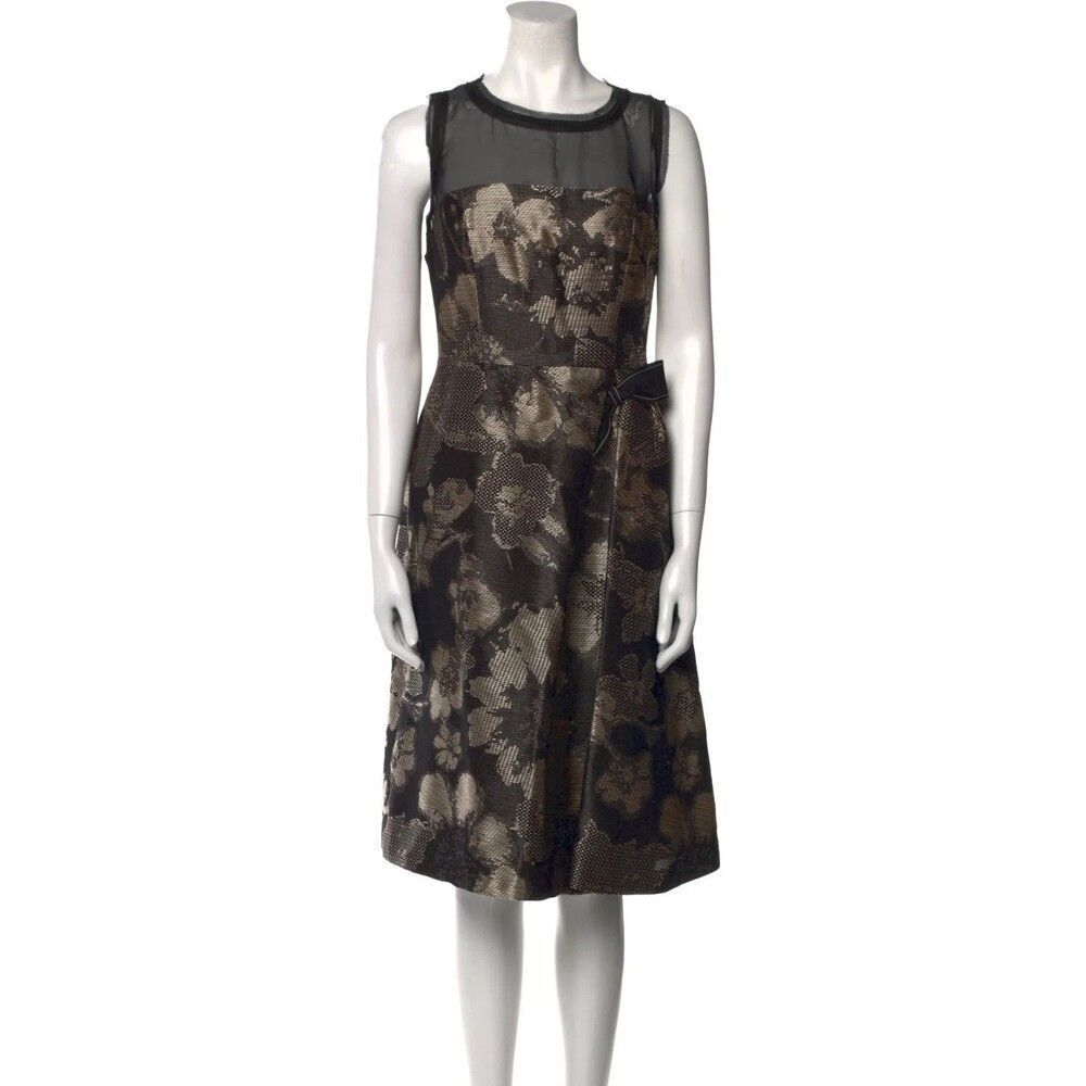 Carolina Herrera Knee-Length Dress US 10 Black - Picture 6 of 15